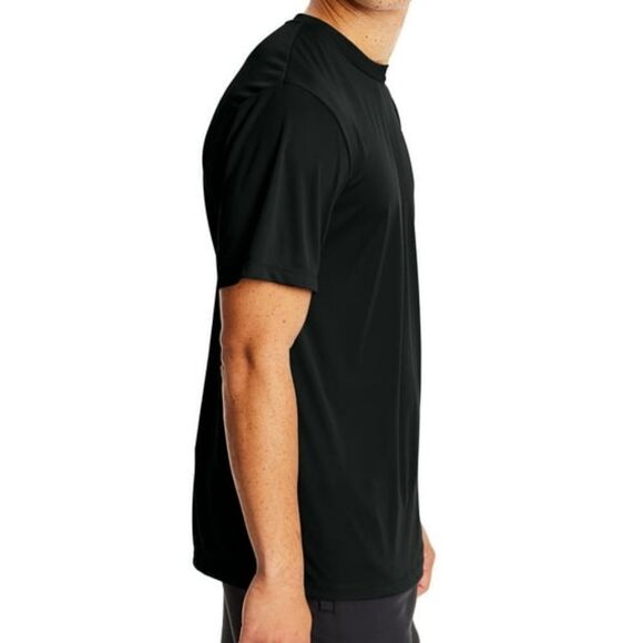 Hanes Men's Cool DRI™ Black Crewneck Short Sleeve Sport Performance Tee - Picture 3 of 10